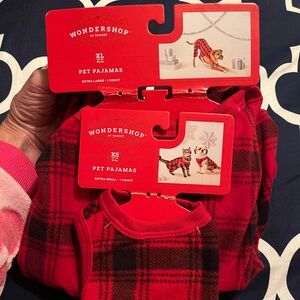 3 Pair Bundle Wondershop Dog  Red and Black Plaid Pajamas